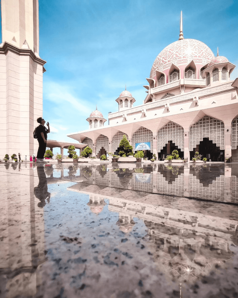 Reflection at Putra Mosque courtyard in Putrajaya