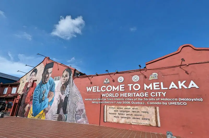 Welcome to Melaka World Heritage City mural for Malaysia heritage tour
